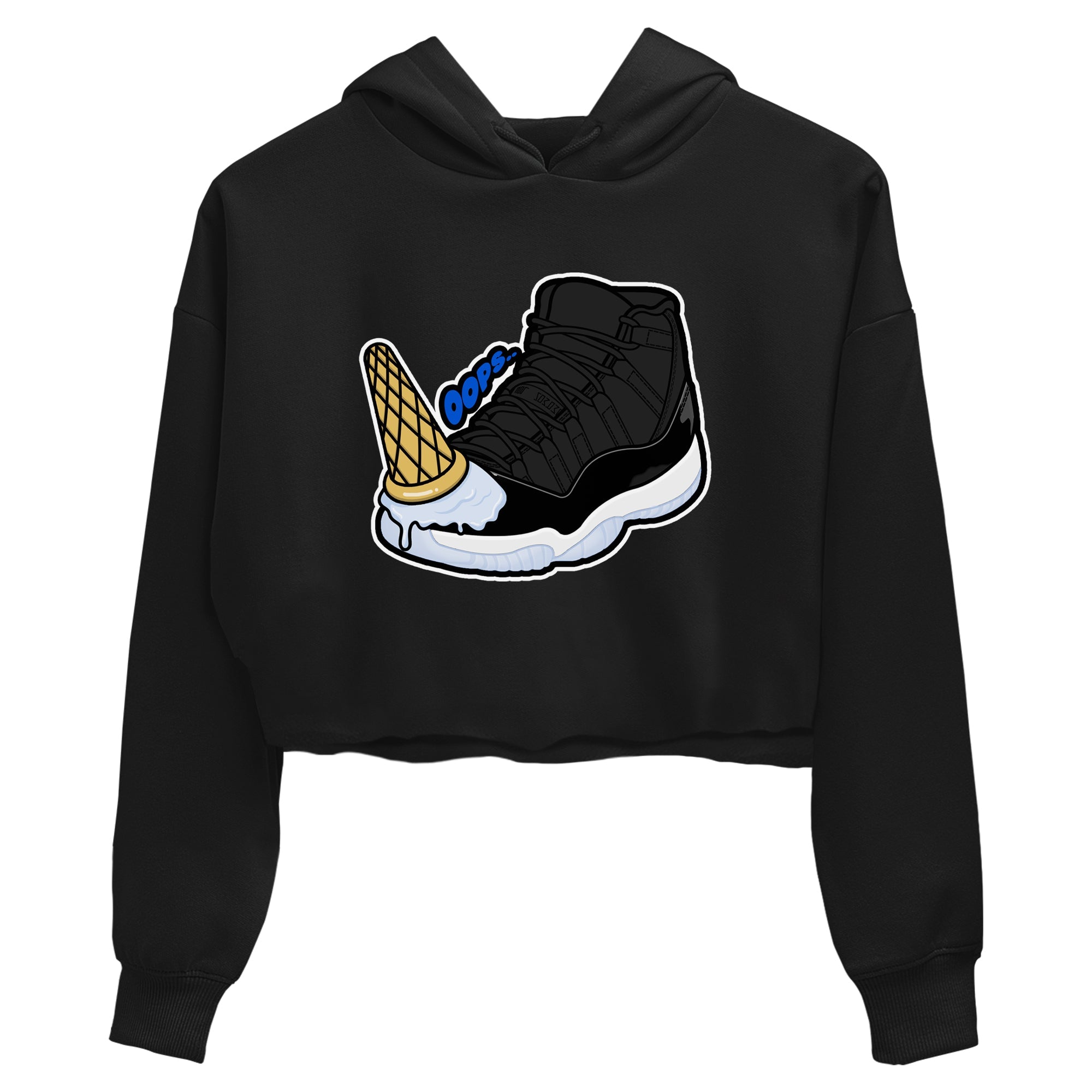 Air Jordan 11 Space shirt to match jordans Dropped Ice Cream sneaker tees AJ11 Space Drip Gear Zone Black 2 crop length shirt