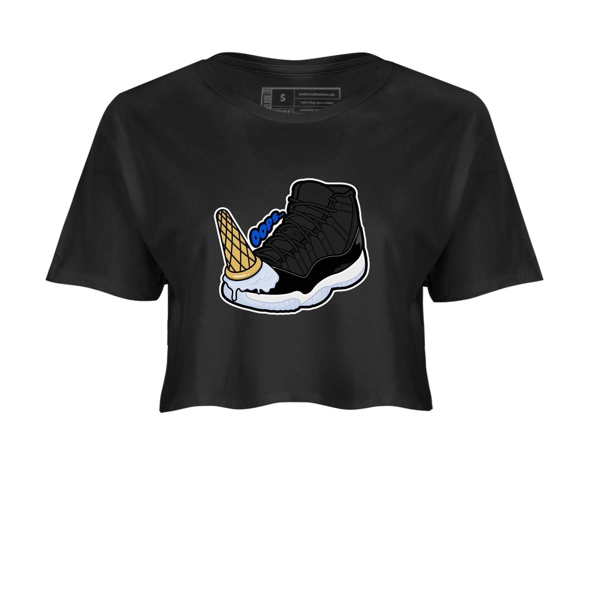 Air Jordan 11 Space shirt to match jordans Dropped Ice Cream sneaker tees AJ11 Space Drip Gear Zone Black 2 crop length shirt