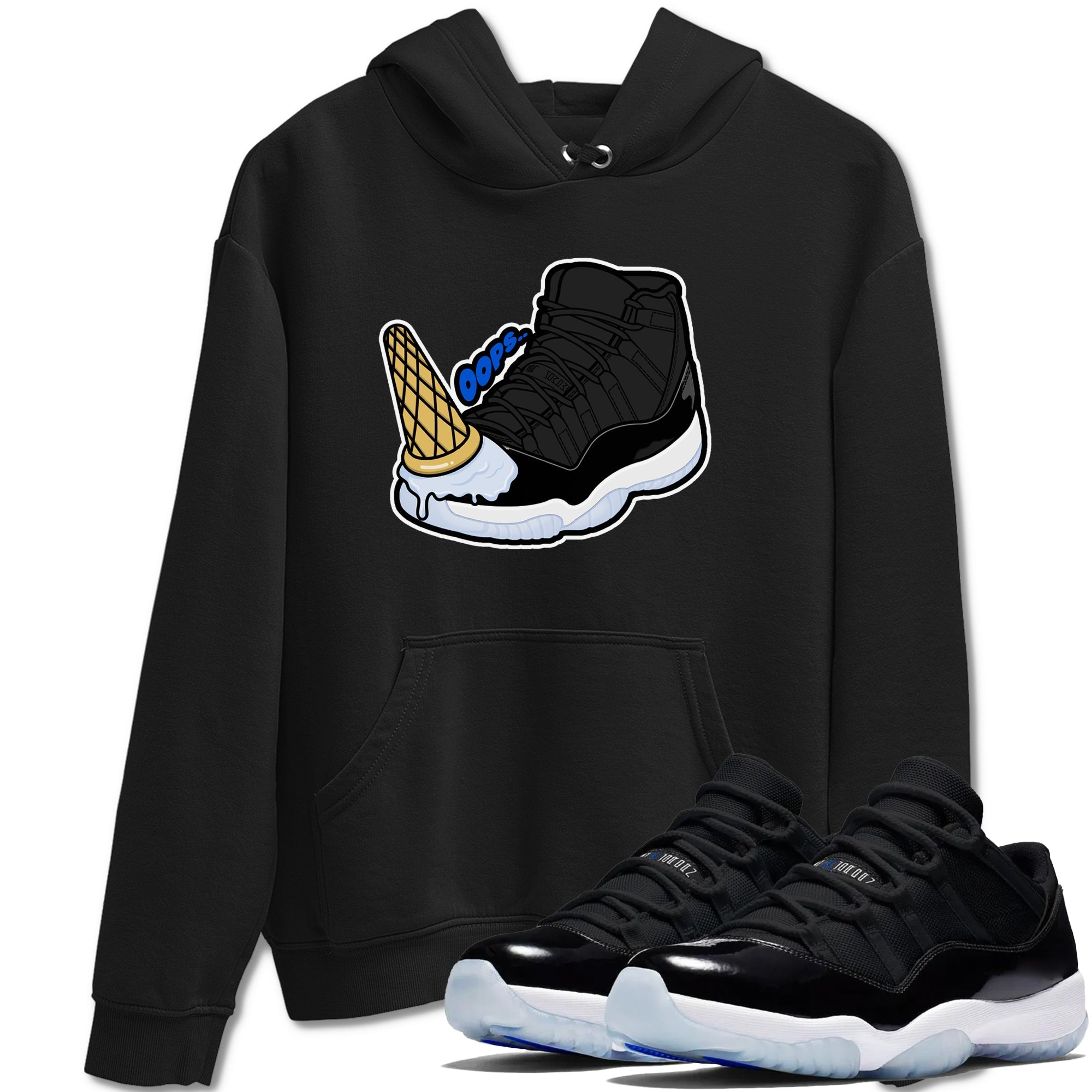 Air Jordan 11 Space shirt to match jordans Dropped Ice Cream sneaker tees AJ11 Space Drip Gear Zone unisex cotton Black 1 crew neck shirt