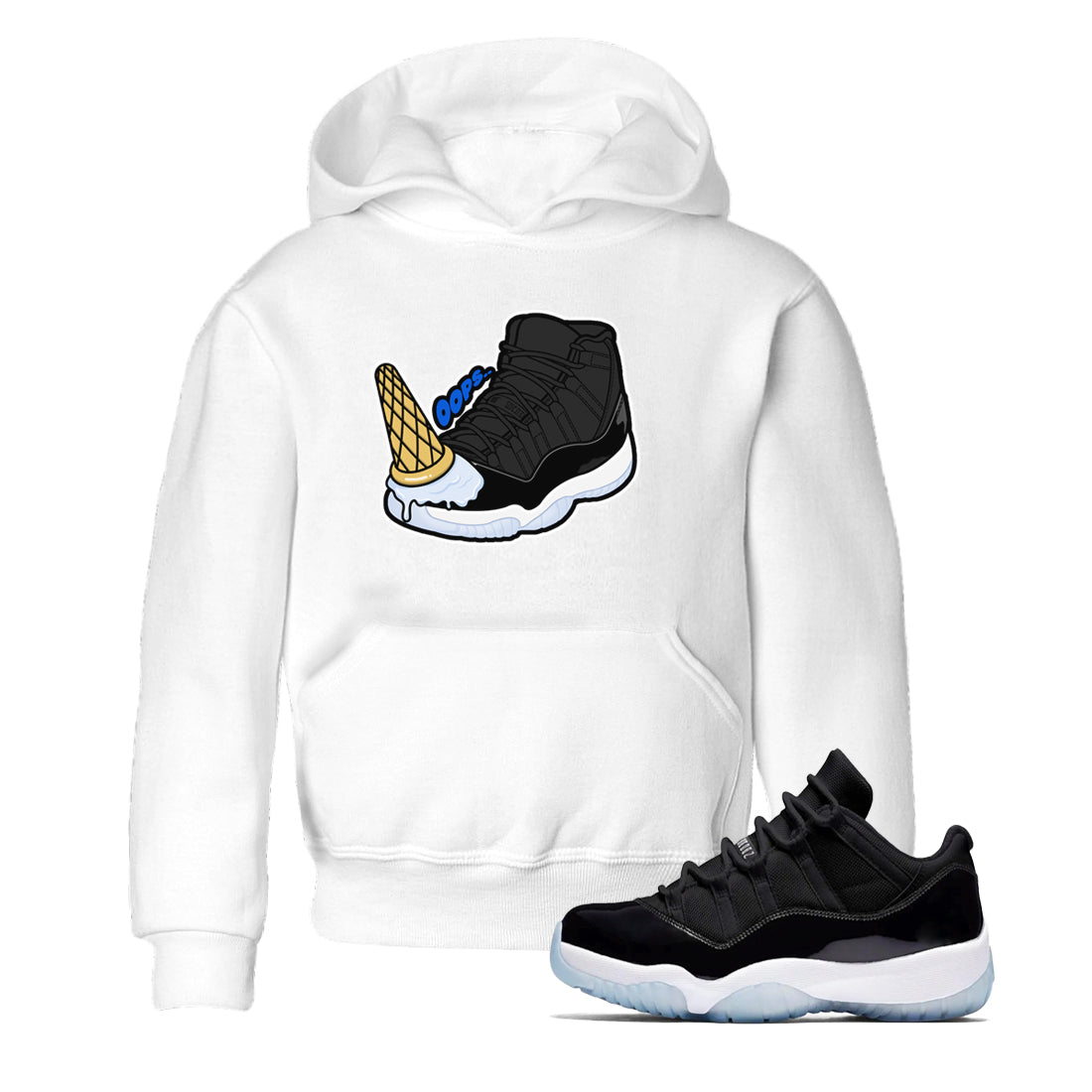 Air Jordan 11 Space shirt to match jordans Dropped Ice Cream sneaker tees AJ11 Space Drip Gear Zone baby toddler White 1 cotton Shirt