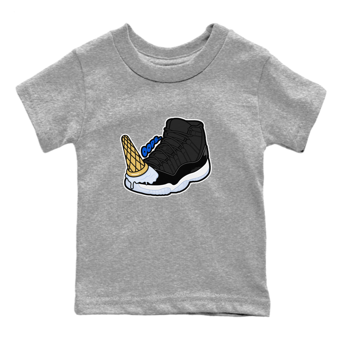 Air Jordan 11 Space shirt to match jordans Dropped Ice Cream sneaker tees AJ11 Space Drip Gear Zone baby toddler Heather Grey 2 cotton Shirt