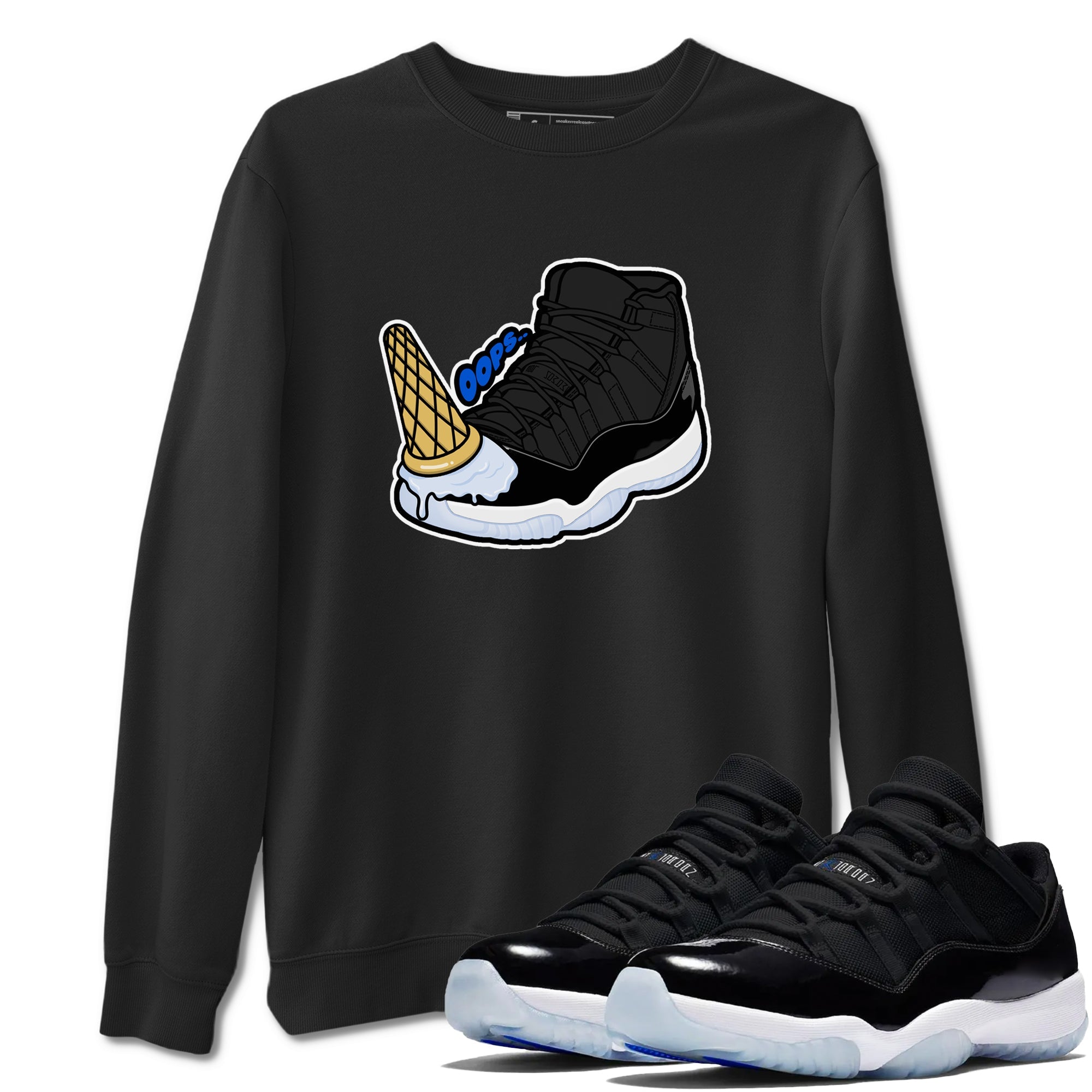 Air Jordan 11 Space shirt to match jordans Dropped Ice Cream sneaker tees AJ11 Space Drip Gear Zone unisex cotton Black 1 crew neck shirt