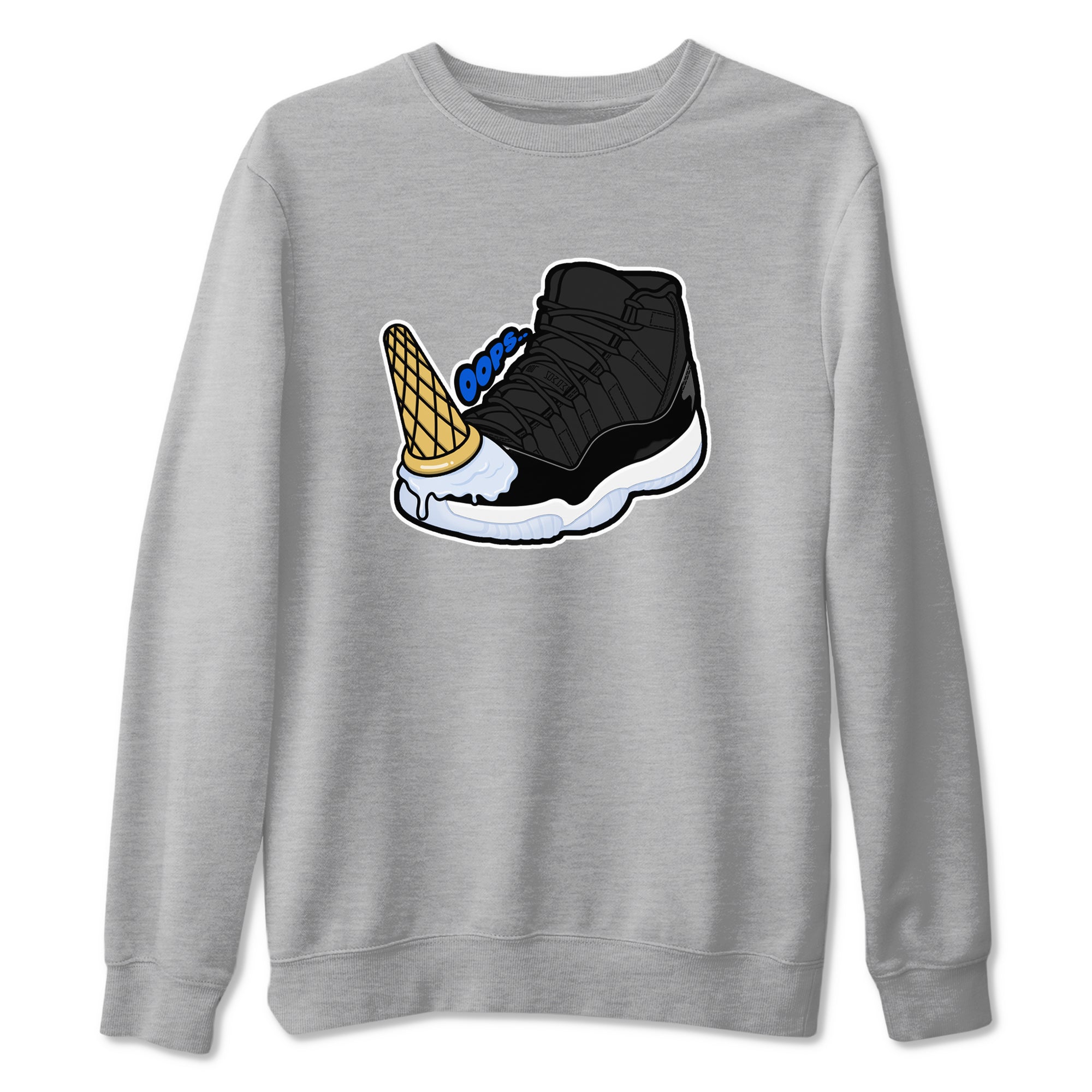 Air Jordan 11 Space shirt to match jordans Dropped Ice Cream sneaker tees AJ11 Space Drip Gear Zone unisex cotton Heather Grey 2 crew neck shirt