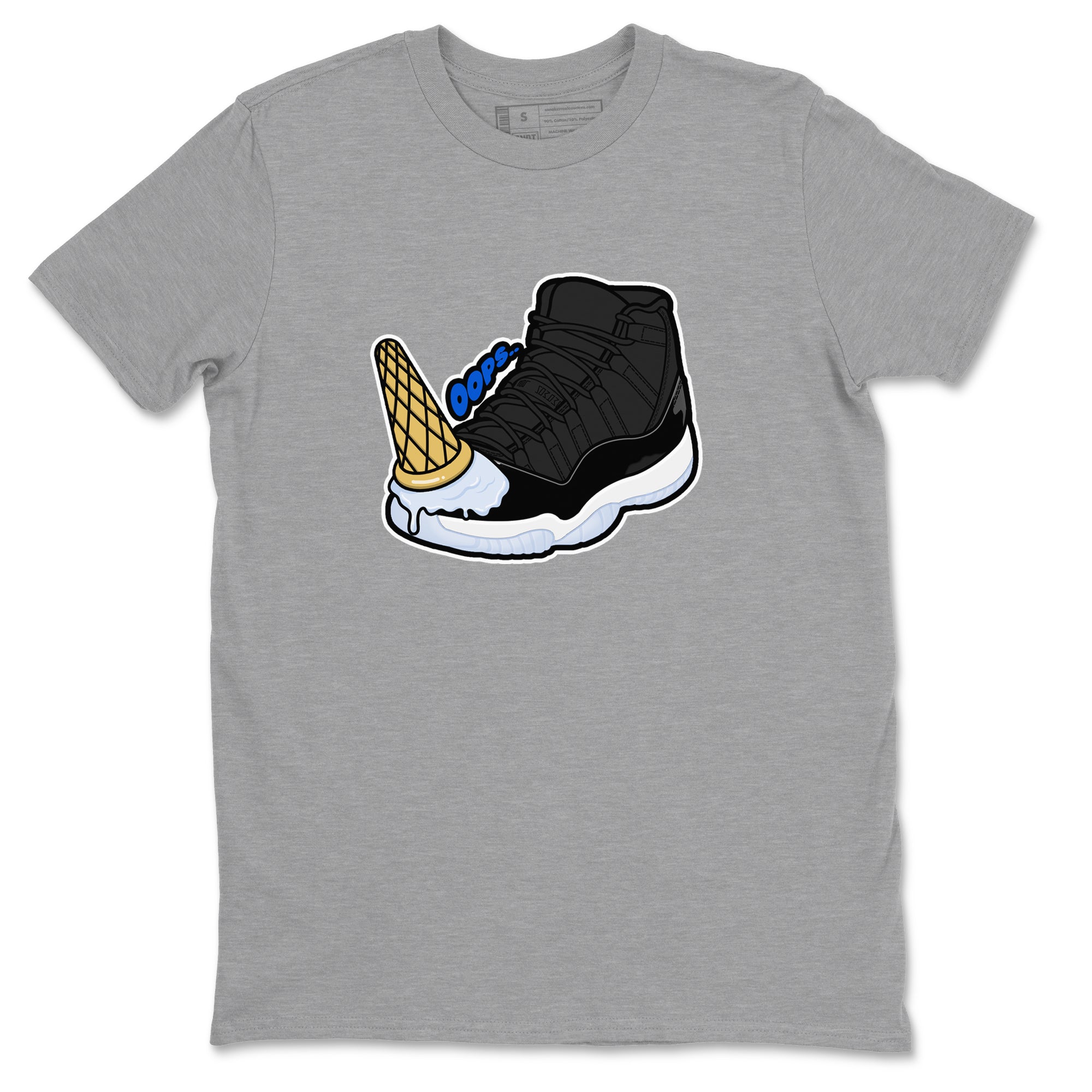 Air Jordan 11 Space shirt to match jordans Dropped Ice Cream sneaker tees AJ11 Space Drip Gear Zone unisex cotton Heather Grey 2 crew neck shirt