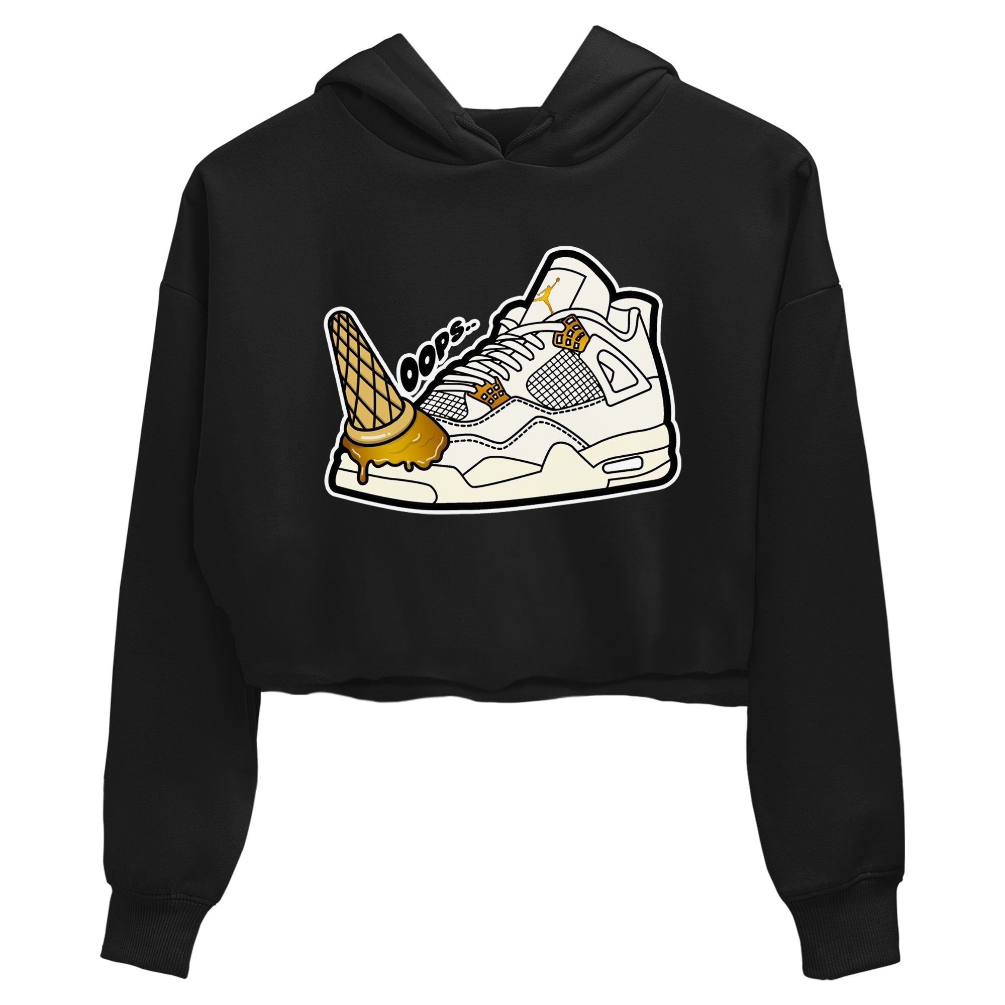 4s Sail 2024 shirt to match jordans Dropped Ice Cream sneaker tees Air Jordan 4 Sail 2024 Drip Gear Zone Black 2 crop length shirt