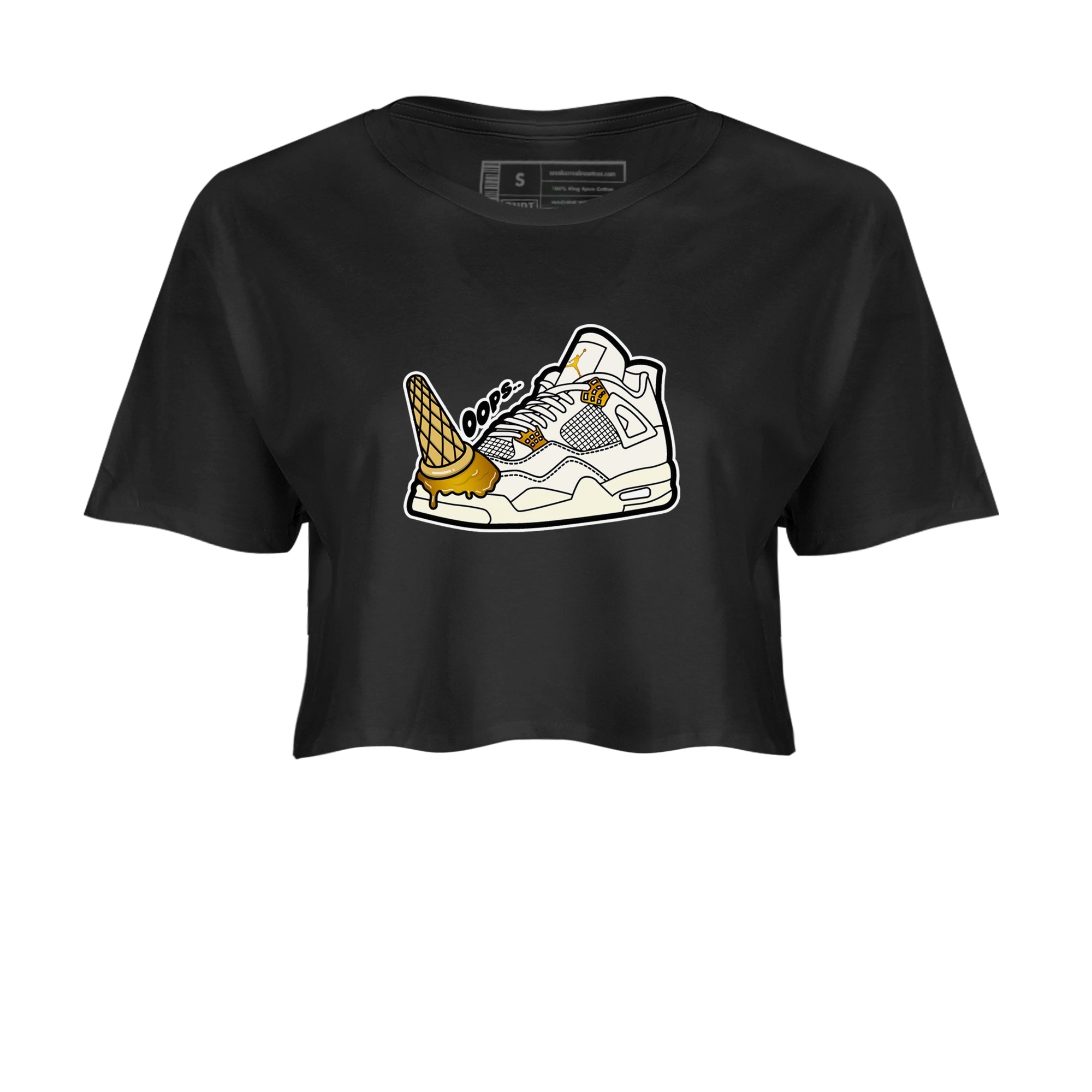 4s Sail 2024 shirt to match jordans Dropped Ice Cream sneaker tees Air Jordan 4 Sail 2024 Drip Gear Zone Black 2 crop length shirt
