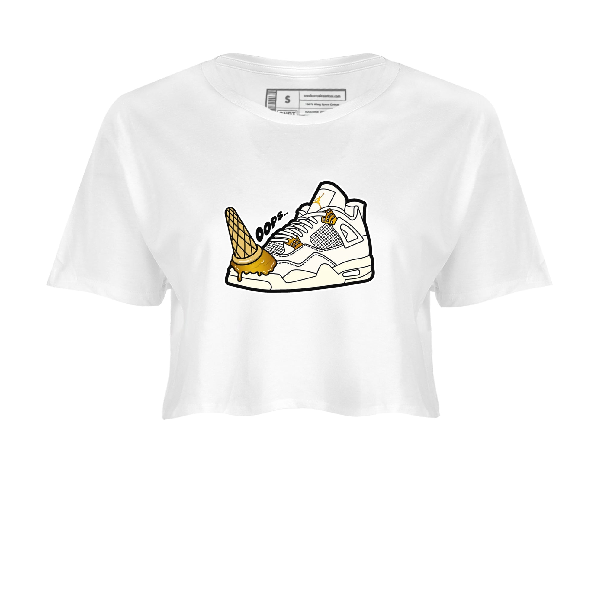 4s Sail 2024 shirt to match jordans Dropped Ice Cream sneaker tees Air Jordan 4 Sail 2024 Drip Gear Zone White 2 crop length shirt
