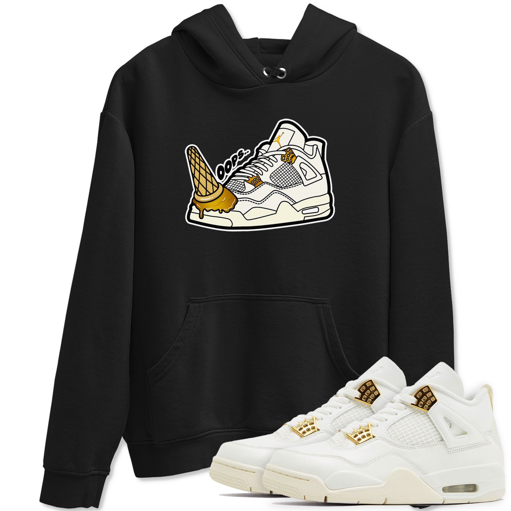 4s Sail 2024 shirt to match jordans Dropped Ice Cream sneaker tees Air Jordan 4 Sail 2024 Drip Gear Zone unisex cotton Black 1 crew neck shirt