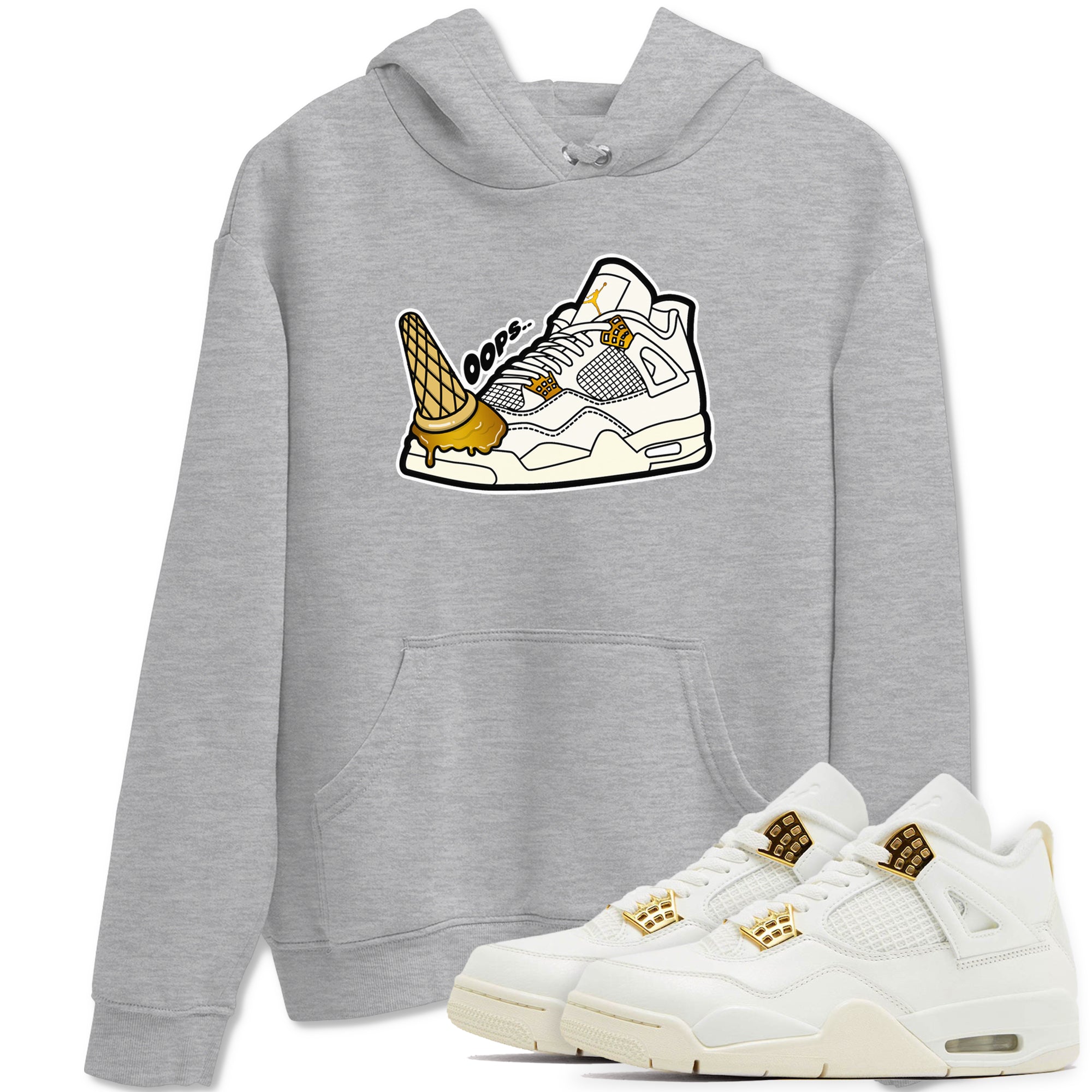 4s Sail 2024 shirt to match jordans Dropped Ice Cream sneaker tees Air Jordan 4 Sail 2024 Drip Gear Zone unisex cotton Heather Grey 1 crew neck shirt