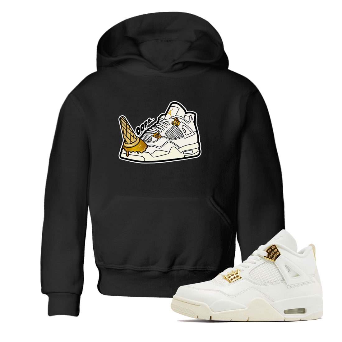 4s Sail 2024 shirt to match jordans Dropped Ice Cream sneaker tees Air Jordan 4 Sail 2024 Drip Gear Zone baby toddler Black 1 cotton Shirt