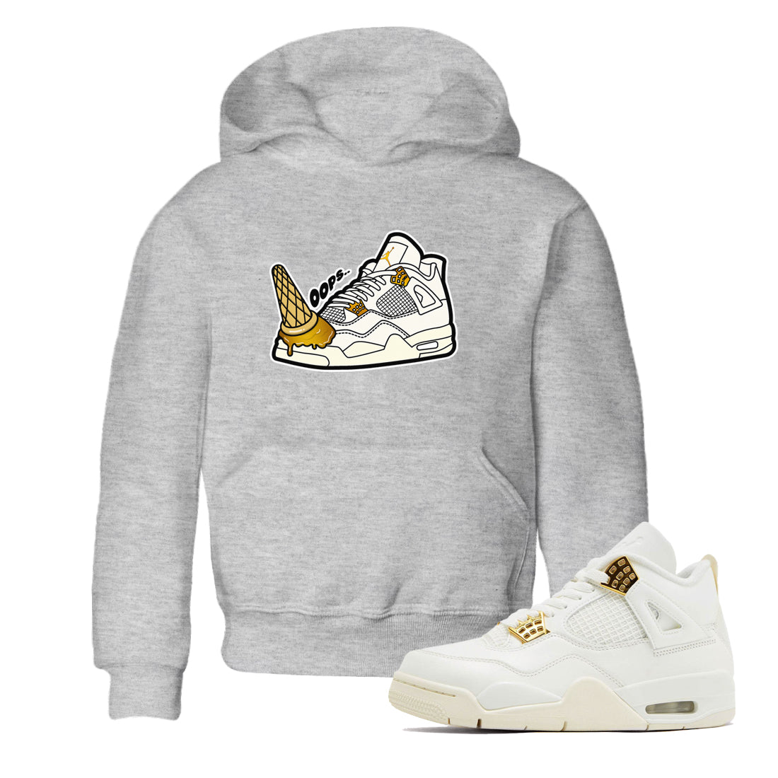 4s Sail 2024 shirt to match jordans Dropped Ice Cream sneaker tees Air Jordan 4 Sail 2024 Drip Gear Zone baby toddler Heather Grey 1 cotton Shirt