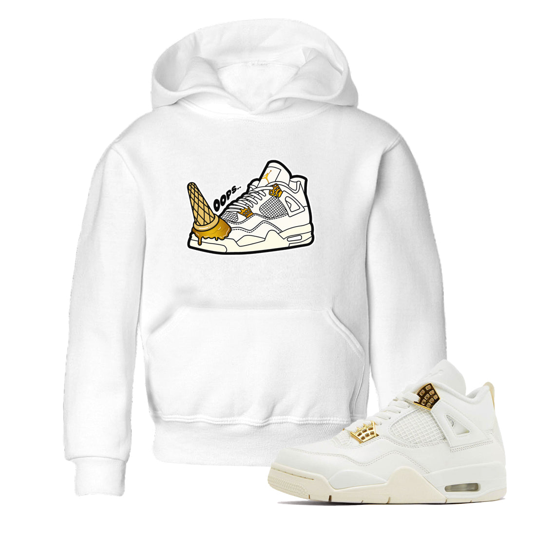 4s Sail 2024 shirt to match jordans Dropped Ice Cream sneaker tees Air Jordan 4 Sail 2024 Drip Gear Zone baby toddler White 1 cotton Shirt