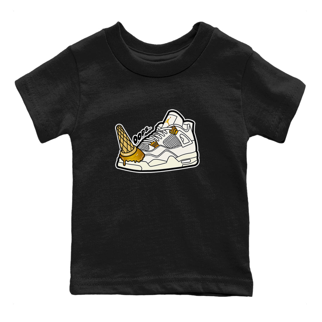 4s Sail 2024 shirt to match jordans Dropped Ice Cream sneaker tees Air Jordan 4 Sail 2024 Drip Gear Zone baby toddler Black 2 cotton Shirt