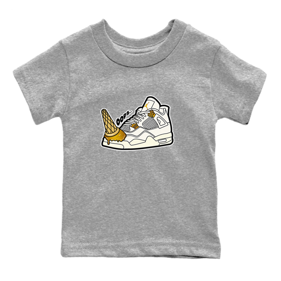 4s Sail 2024 shirt to match jordans Dropped Ice Cream sneaker tees Air Jordan 4 Sail 2024 Drip Gear Zone baby toddler Heather Grey 2 cotton Shirt