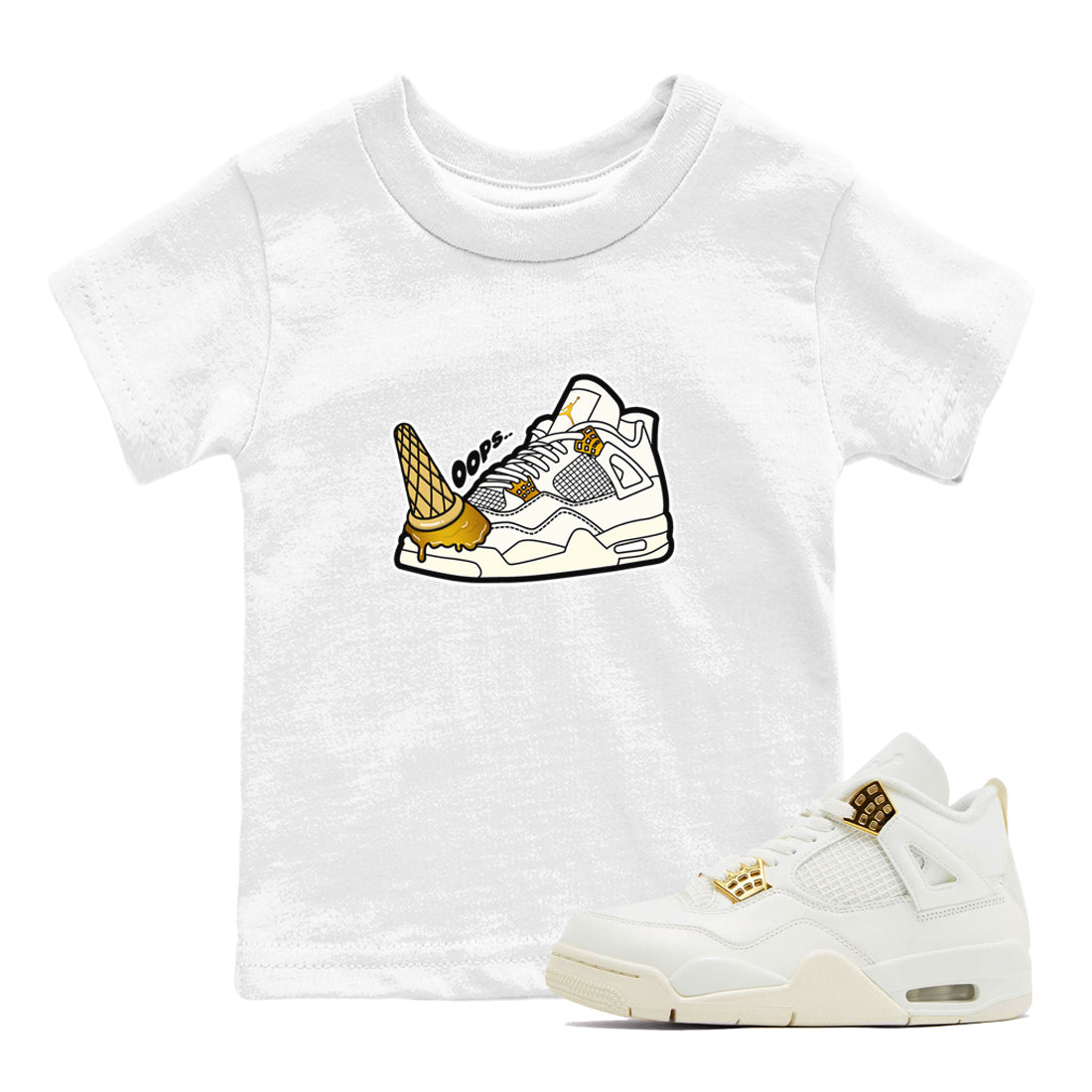 4s Sail 2024 shirt to match jordans Dropped Ice Cream sneaker tees Air Jordan 4 Sail 2024 Drip Gear Zone baby toddler White 1 cotton Shirt