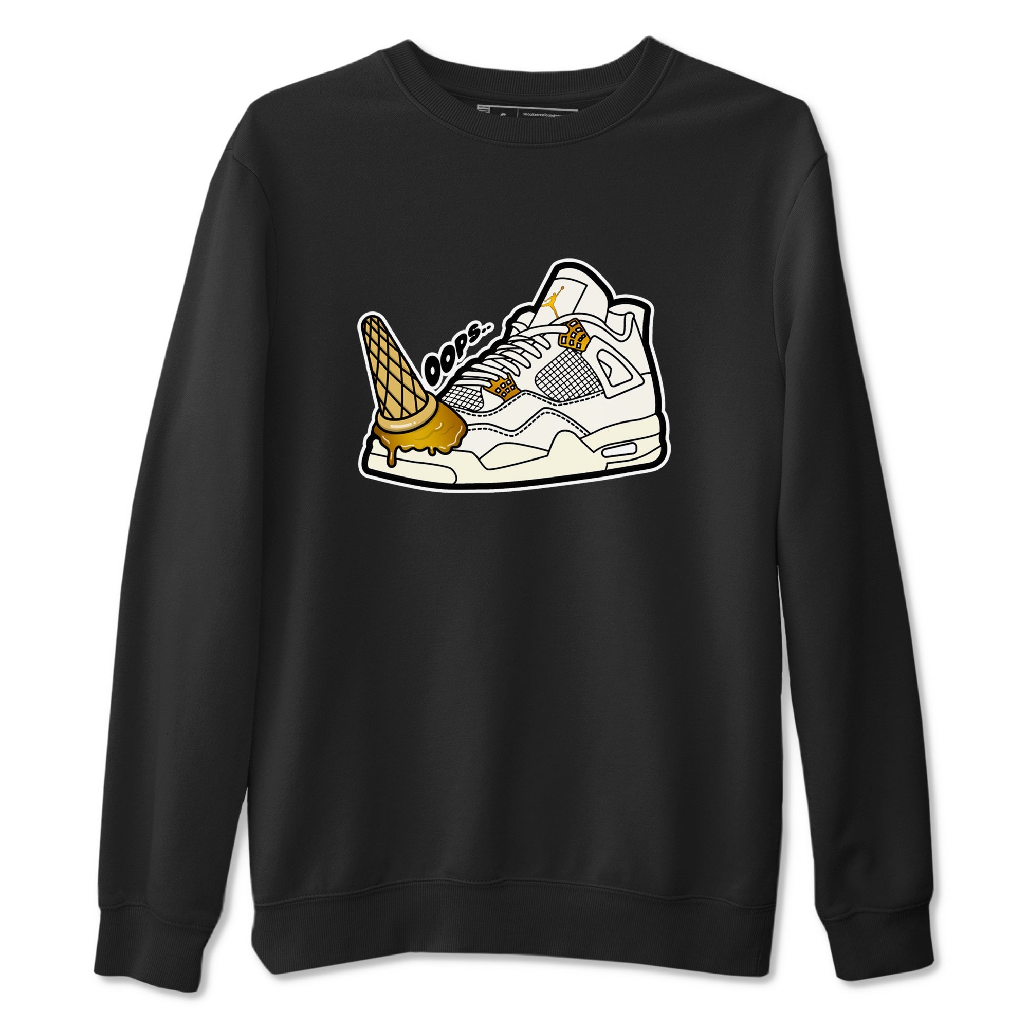 4s Sail 2024 shirt to match jordans Dropped Ice Cream sneaker tees Air Jordan 4 Sail 2024 Drip Gear Zone unisex cotton Black 2 crew neck shirt