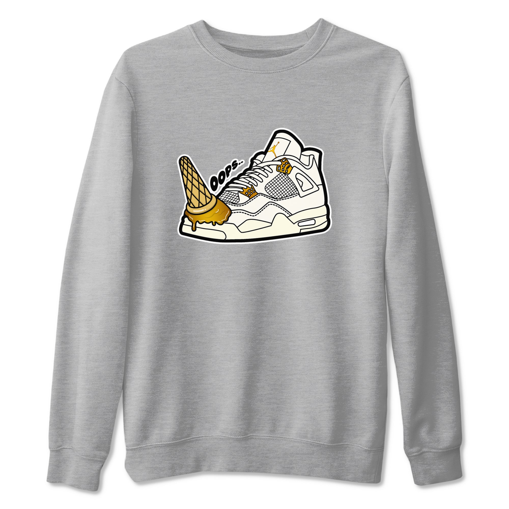 4s Sail 2024 shirt to match jordans Dropped Ice Cream sneaker tees Air Jordan 4 Sail 2024 Drip Gear Zone unisex cotton Heather Grey 2 crew neck shirt