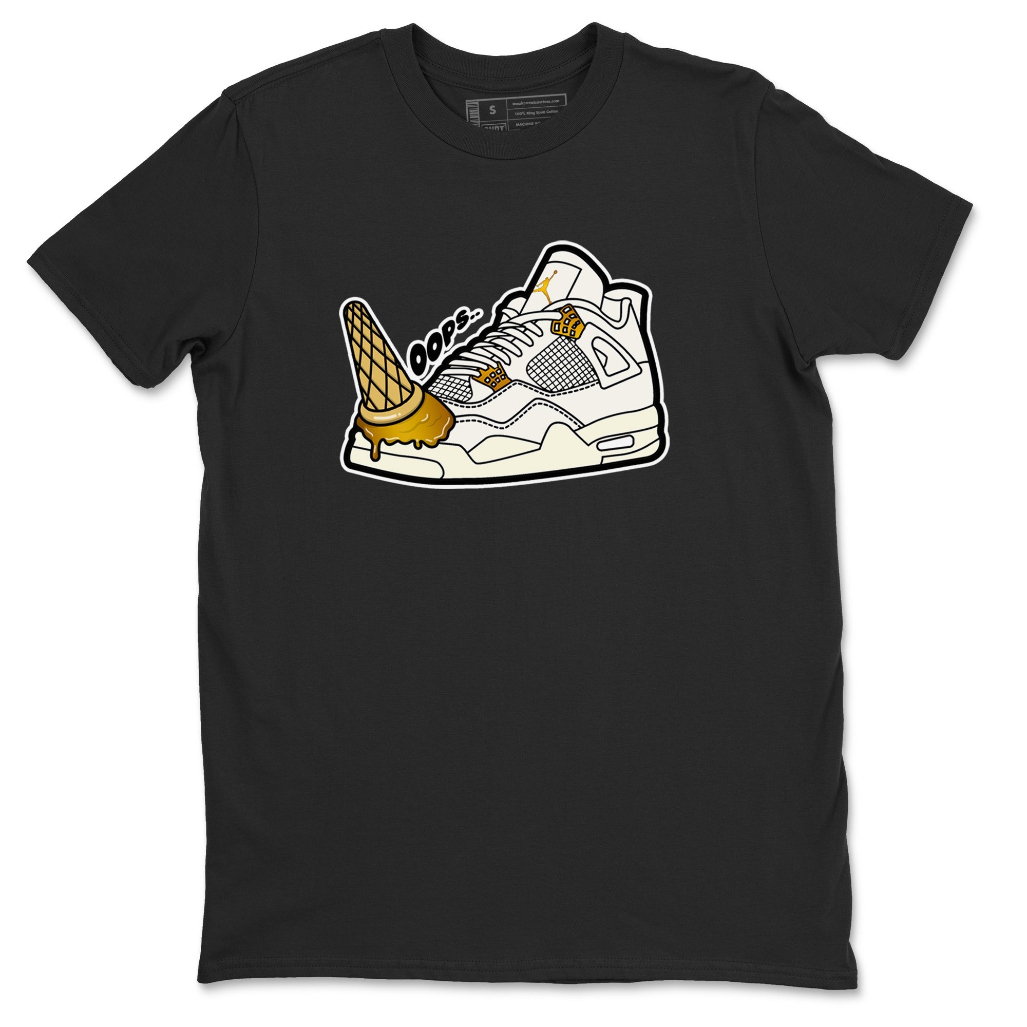 4s Sail 2024 shirt to match jordans Dropped Ice Cream sneaker tees Air Jordan 4 Sail 2024 Drip Gear Zone unisex cotton Black 2 crew neck shirt