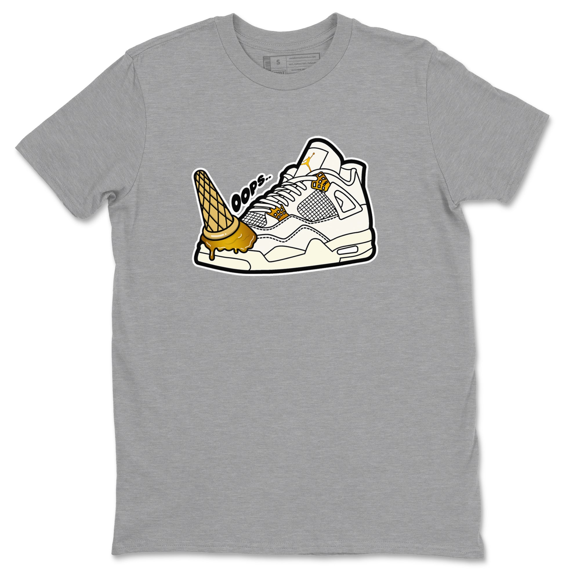 4s Sail 2024 shirt to match jordans Dropped Ice Cream sneaker tees Air Jordan 4 Sail 2024 Drip Gear Zone unisex cotton Heather Grey 2 crew neck shirt
