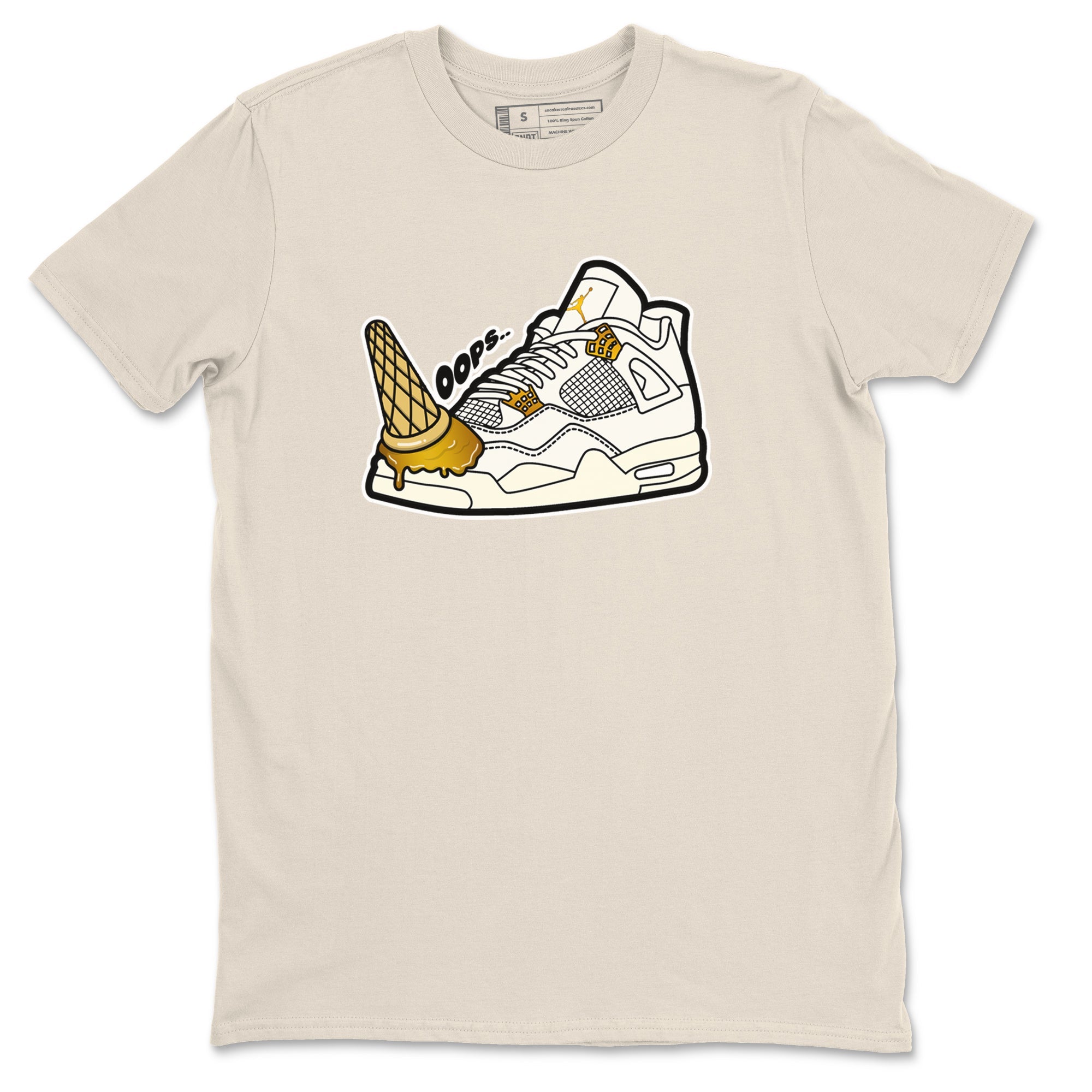 4s Sail 2024 shirt to match jordans Dropped Ice Cream sneaker tees Air Jordan 4 Sail 2024 Drip Gear Zone unisex cotton Natural 2 crew neck shirt