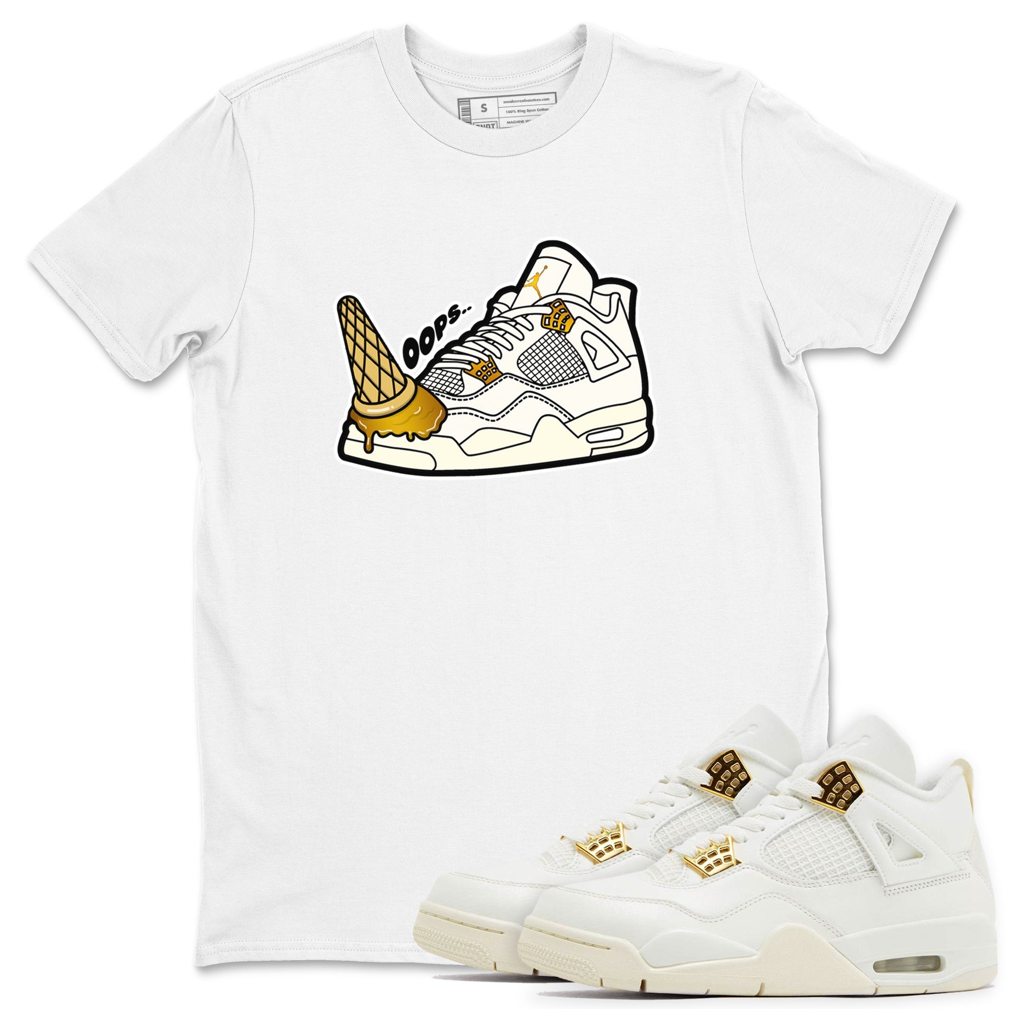 4s Sail 2024 shirt to match jordans Dropped Ice Cream sneaker tees Air Jordan 4 Sail 2024 Drip Gear Zone unisex cotton White 1 crew neck shirt