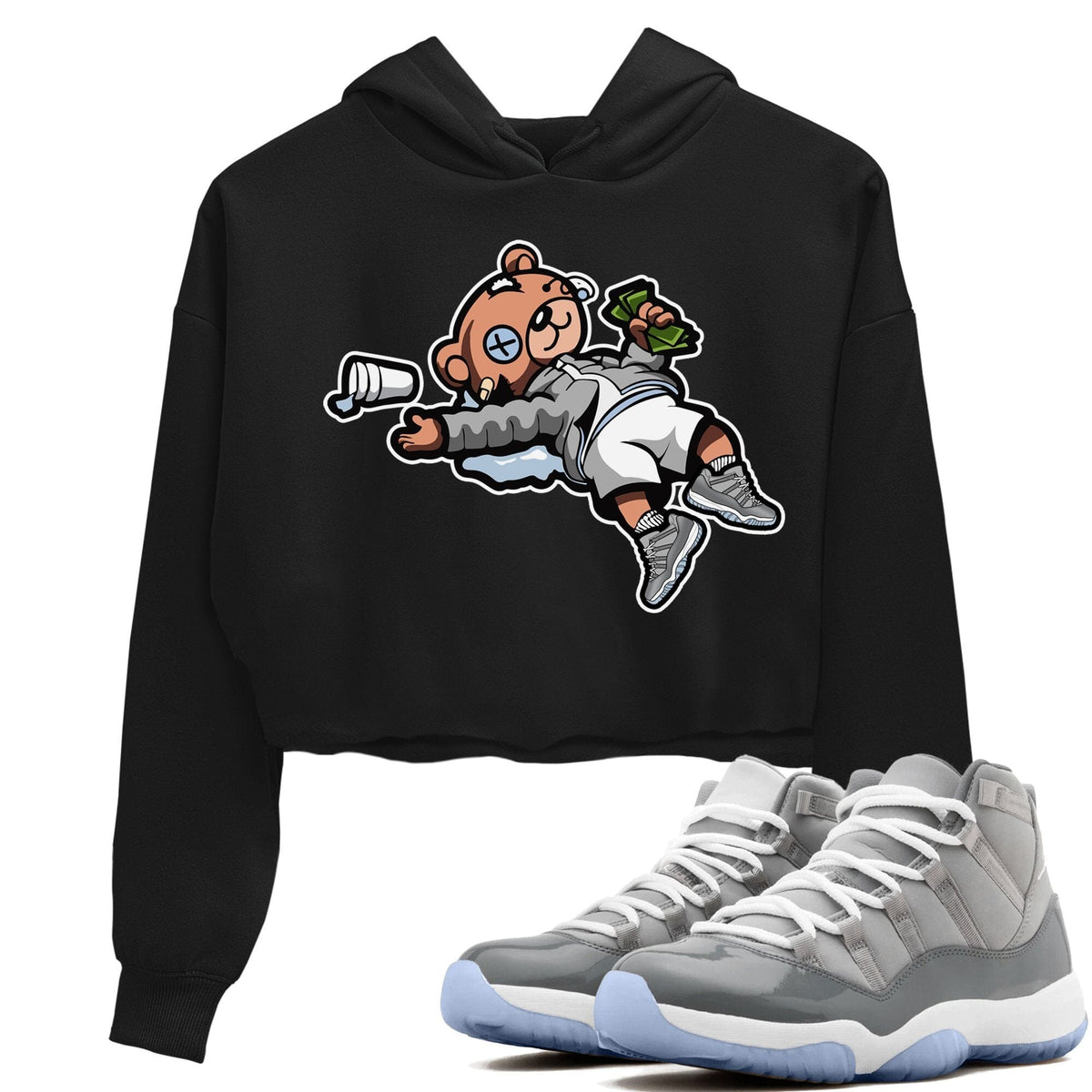 Jordan 11 Cool Grey Sneaker Matching T-Shirt Drunk Teddy Bear Sneaker Tees Jordan 11 Cool Grey Sneaker Release Tees Women's Shirts