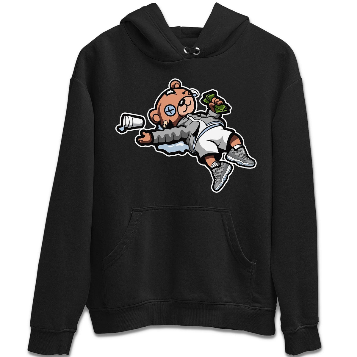 Jordan 11 Cool Grey Sneaker Matching T-Shirt Drunk Teddy Bear Sneaker Tees Jordan 11 Cool Grey Sneaker Release Tees Crew Neck Tees