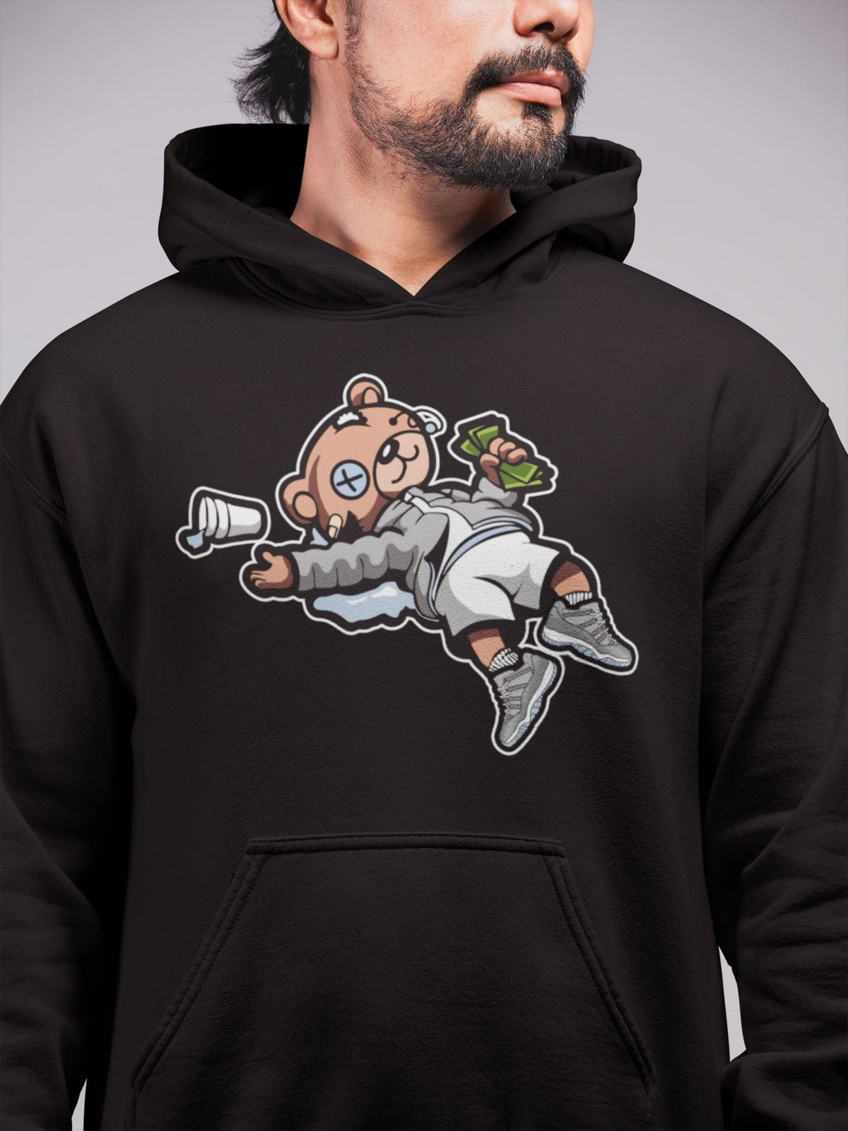 Jordan 11 Cool Grey Sneaker Matching T-Shirt Drunk Teddy Bear Sneaker Tees Jordan 11 Cool Grey Sneaker Release Tees Crew Neck Tees