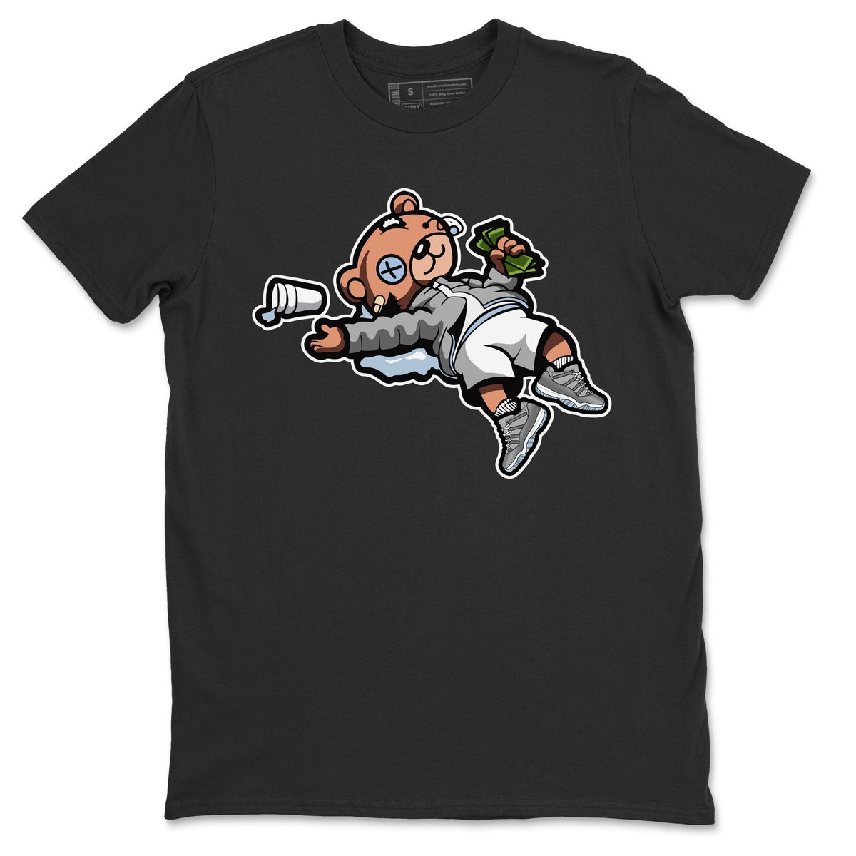 Jordan 11 Cool Grey Sneaker Matching T-Shirt Drunk Teddy Bear Sneaker Tees Jordan 11 Cool Grey Sneaker Release Tees Crew Neck Tees