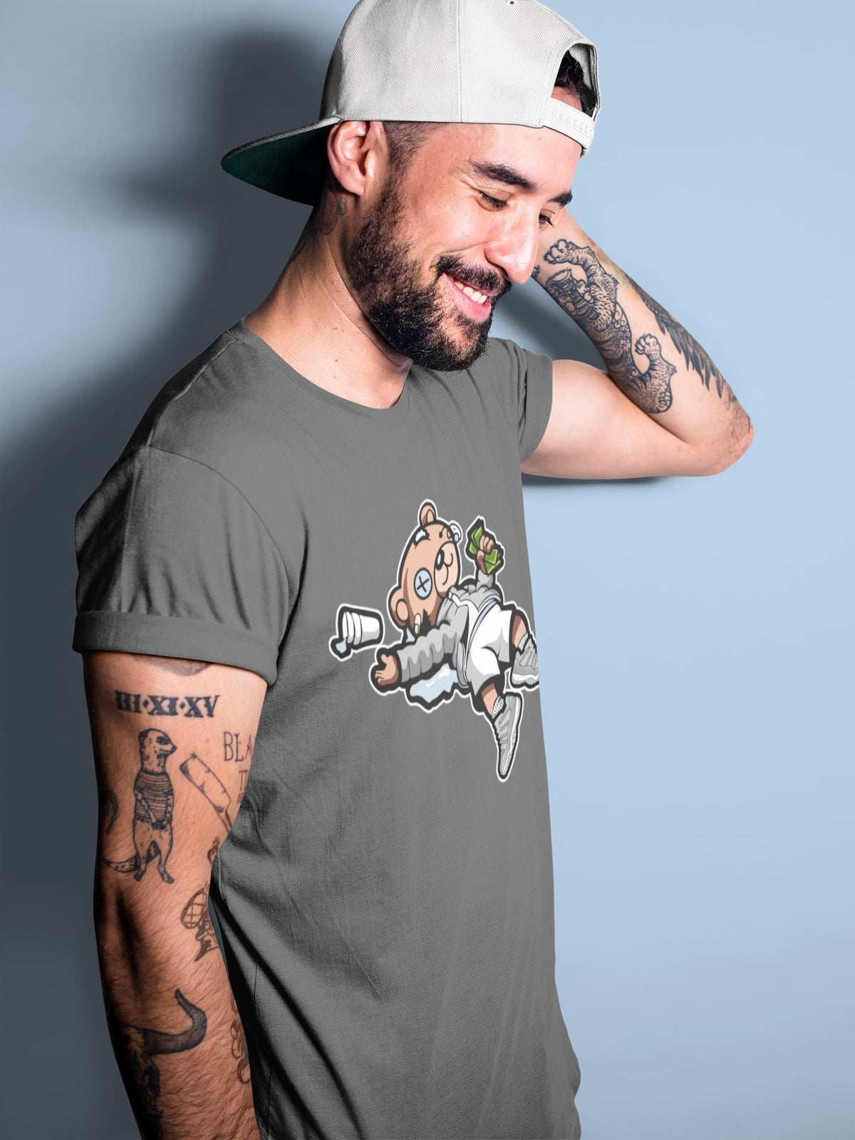 Jordan 11 Cool Grey Sneaker Matching T-Shirt Drunk Teddy Bear Sneaker Tees Jordan 11 Cool Grey Sneaker Release Tees Crew Neck Tees