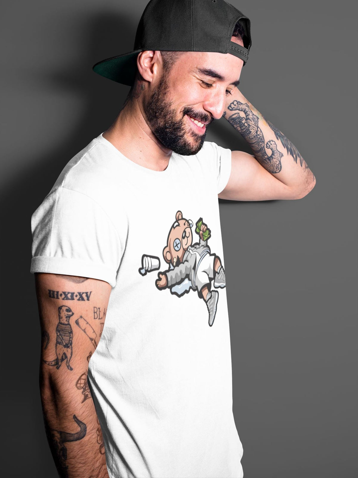 Jordan 11 Cool Grey Sneaker Matching T-Shirt Drunk Teddy Bear Sneaker Tees Jordan 11 Cool Grey Sneaker Release Tees Crew Neck Tees