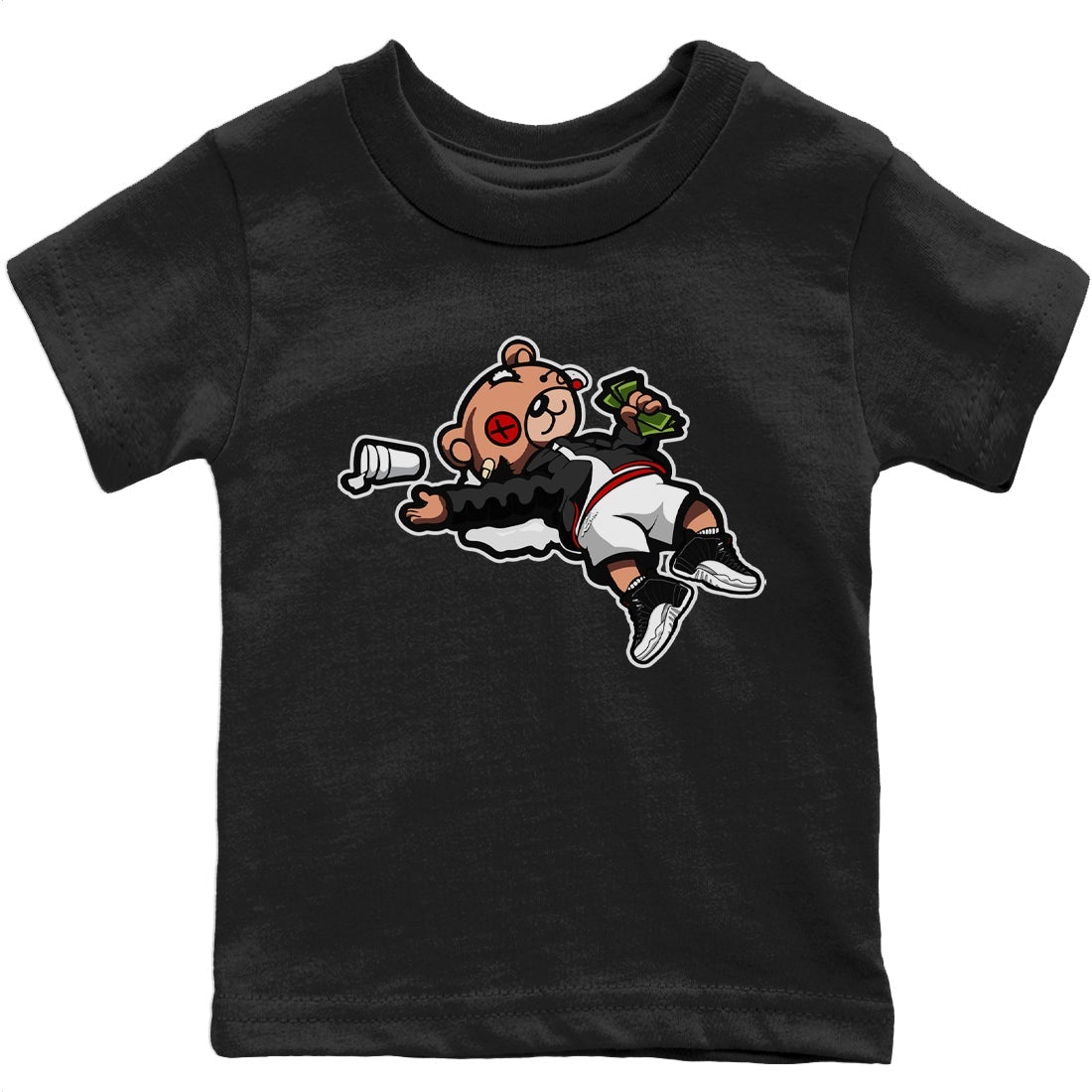 Jordan 12 Playoffs Sneaker Matching T-Shirt Drunk Teddy Bear Sneaker Tees Jordan 12 Playoffs Sneaker Release Tees Kids Shirts