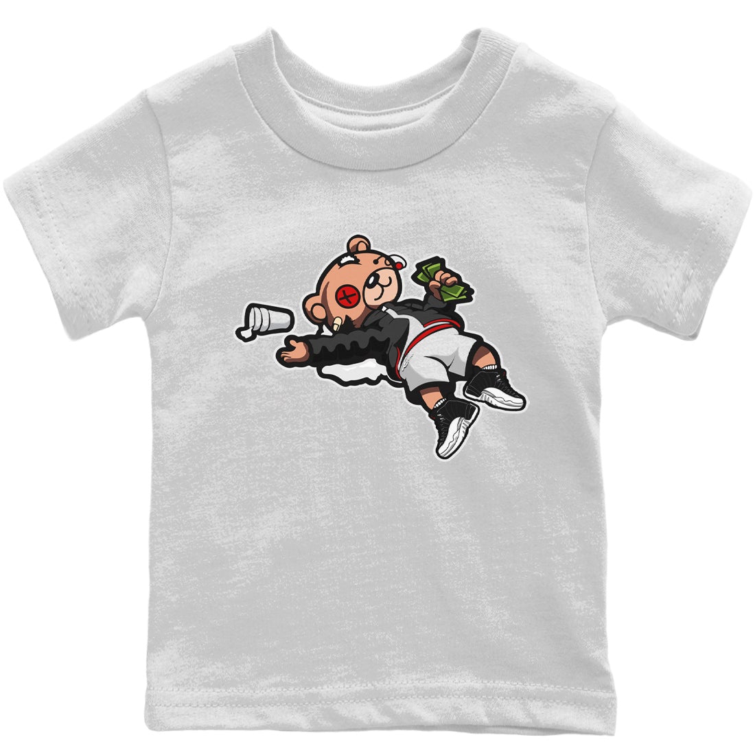 Jordan 12 Playoffs Sneaker Matching T-Shirt Drunk Teddy Bear Sneaker Tees Jordan 12 Playoffs Sneaker Release Tees Kids Shirts