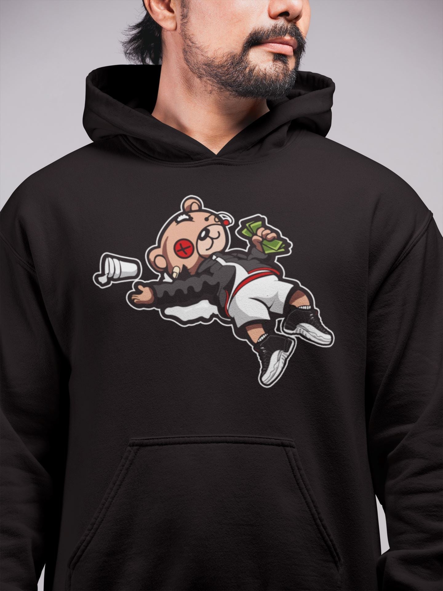 Jordan 12 Playoffs Sneaker Matching T-Shirt Drunk Teddy Bear Sneaker Tees Jordan 12 Playoffs Sneaker Release Tees Crew Neck Tees