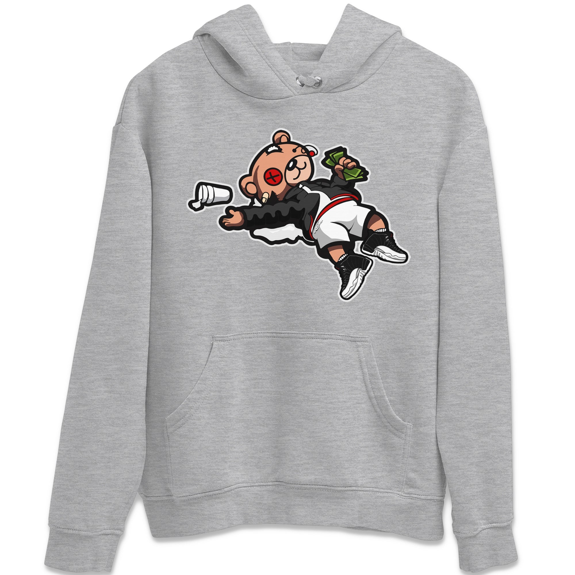 Jordan 12 Playoffs Sneaker Matching T-Shirt Drunk Teddy Bear Sneaker Tees Jordan 12 Playoffs Sneaker Release Tees Crew Neck Tees