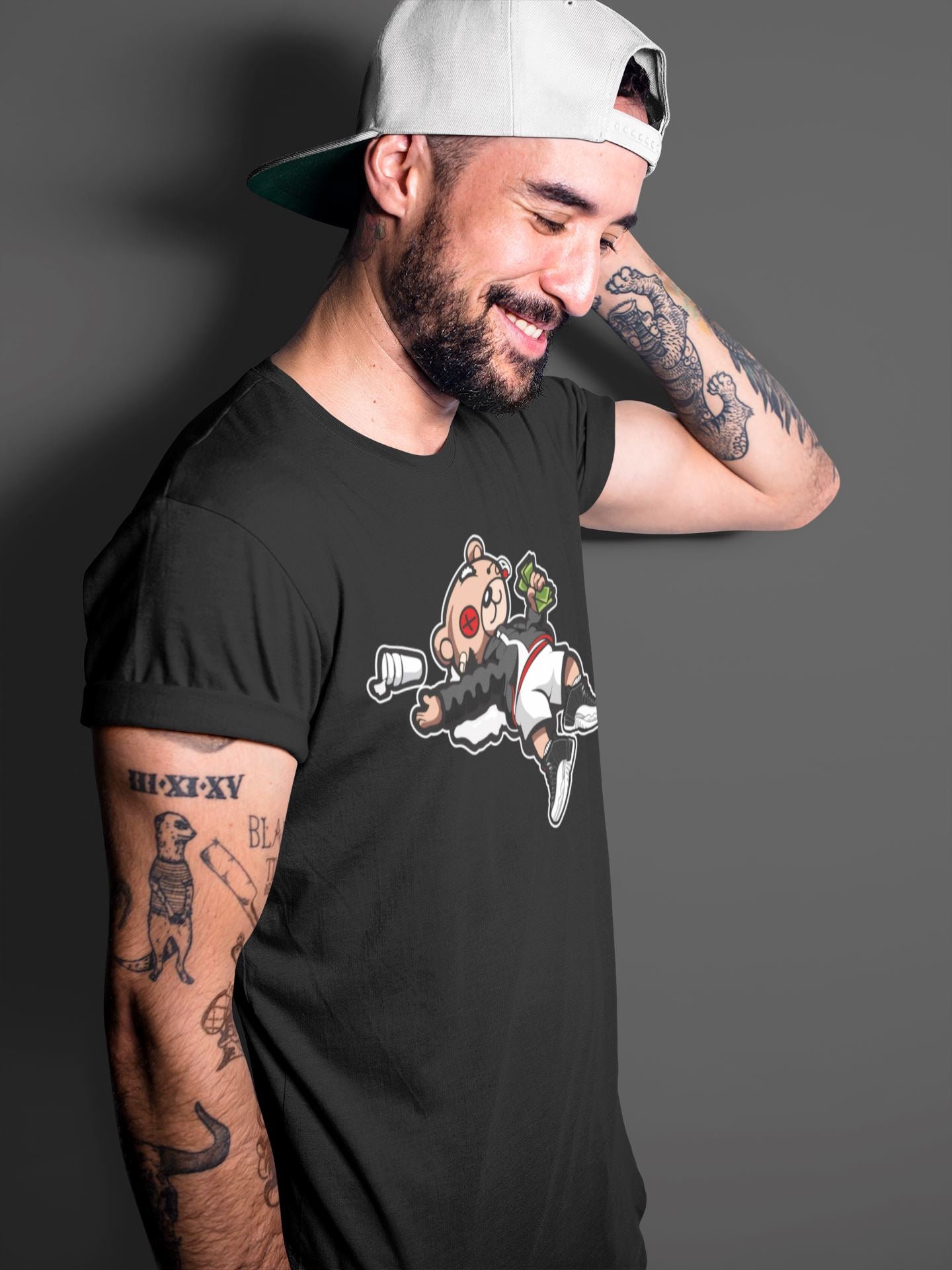 Jordan 12 Playoffs Sneaker Matching T-Shirt Drunk Teddy Bear Sneaker Tees Jordan 12 Playoffs Sneaker Release Tees Crew Neck Tees