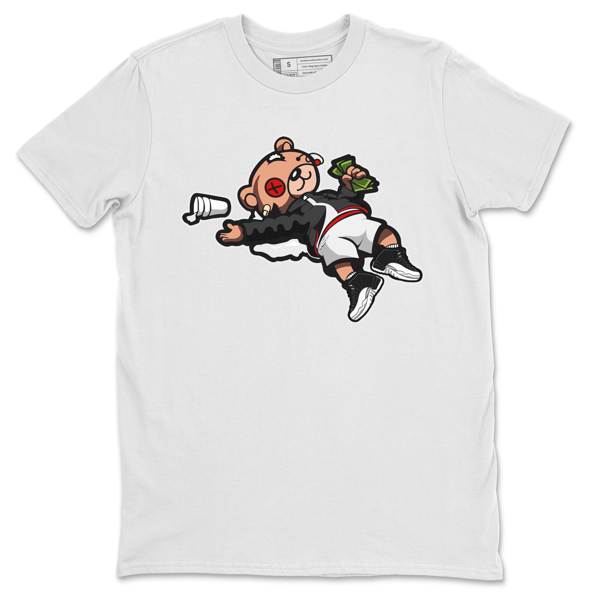 Jordan 12 Playoffs Sneaker Matching T-Shirt Drunk Teddy Bear Sneaker Tees Jordan 12 Playoffs Sneaker Release Tees Crew Neck Tees