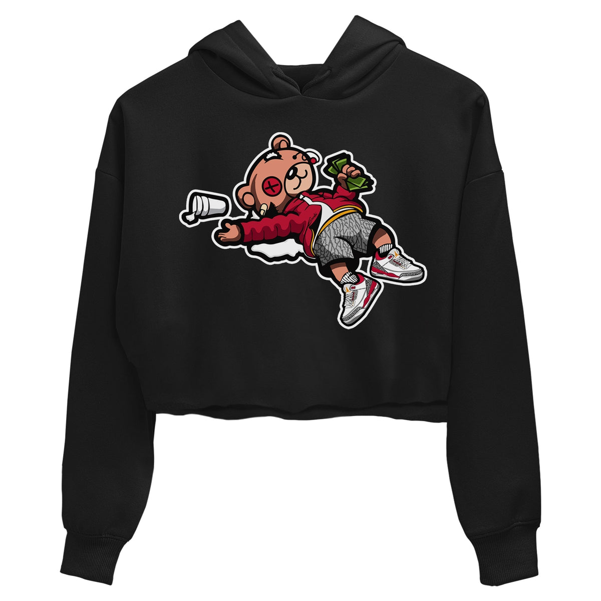 Jordan 3 Cardinal Sneaker Matching T-Shirt Drunk Teddy Bear Sneaker Tees Jordan 3 Cardinal Sneaker Release Tees Women's Shirts