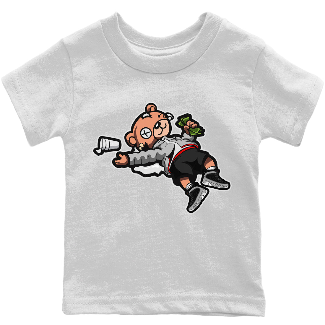 Jordan 9 Particle Grey Shirt To Match Jordans Drunk Teddy Bear Sneaker Tees Jordan 9 Particle Grey Drip Gear Zone Sneaker Matching Clothing Kids Shirts