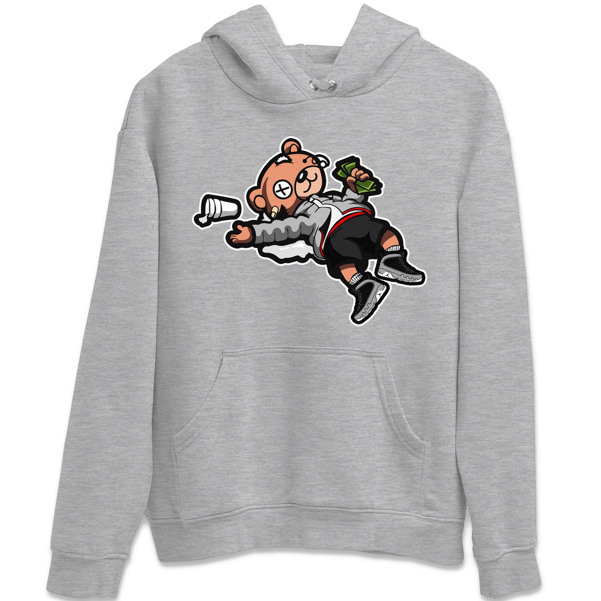 Jordan 9 Particle Grey Shirt To Match Jordans Drunk Teddy Bear Sneaker Tees Jordan 9 Particle Grey Drip Gear Zone Sneaker Matching Clothing Unisex Shirts