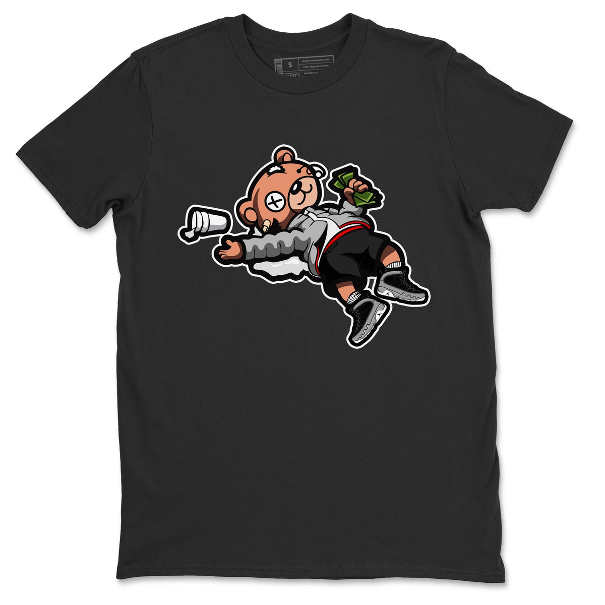 Jordan 9 Particle Grey Shirt To Match Jordans Drunk Teddy Bear Sneaker Tees Jordan 9 Particle Grey Drip Gear Zone Sneaker Matching Clothing Unisex Shirts