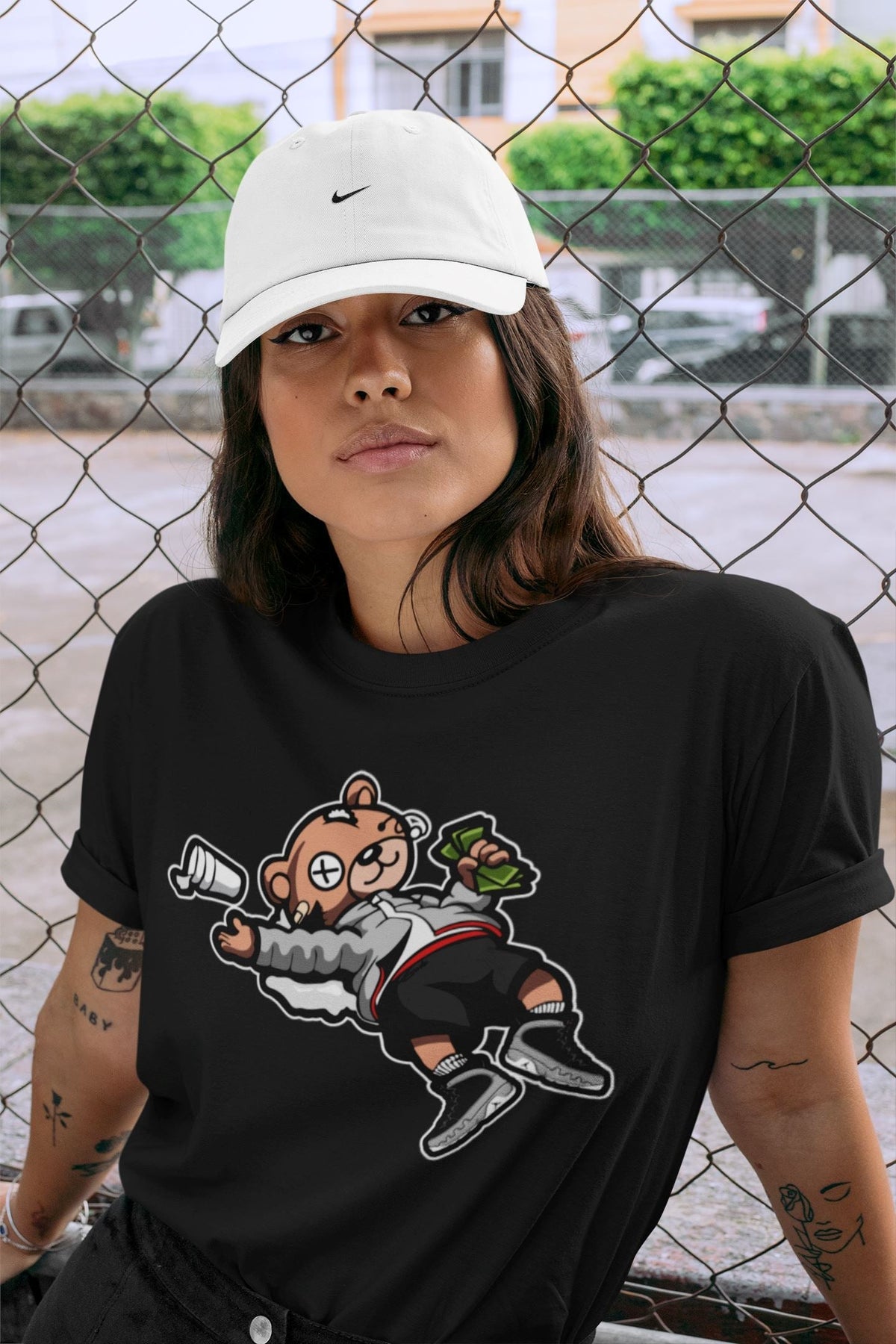 Jordan 9 Particle Grey Shirt To Match Jordans Drunk Teddy Bear Sneaker Tees Jordan 9 Particle Grey Drip Gear Zone Sneaker Matching Clothing Unisex Shirts