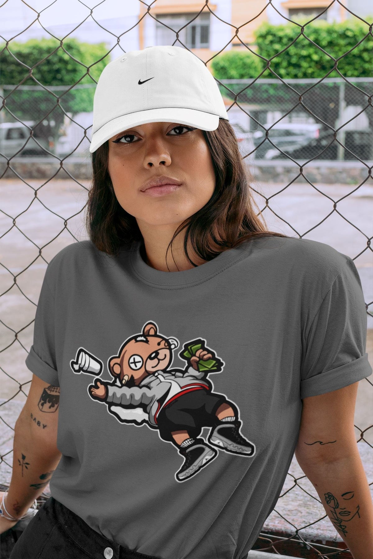 Jordan 9 Particle Grey Shirt To Match Jordans Drunk Teddy Bear Sneaker Tees Jordan 9 Particle Grey Drip Gear Zone Sneaker Matching Clothing Unisex Shirts