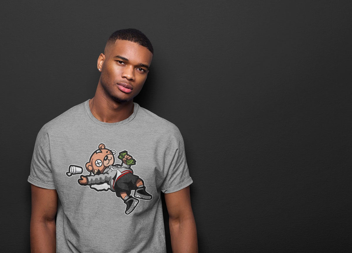Jordan 9 Particle Grey Shirt To Match Jordans Drunk Teddy Bear Sneaker Tees Jordan 9 Particle Grey Drip Gear Zone Sneaker Matching Clothing Unisex Shirts