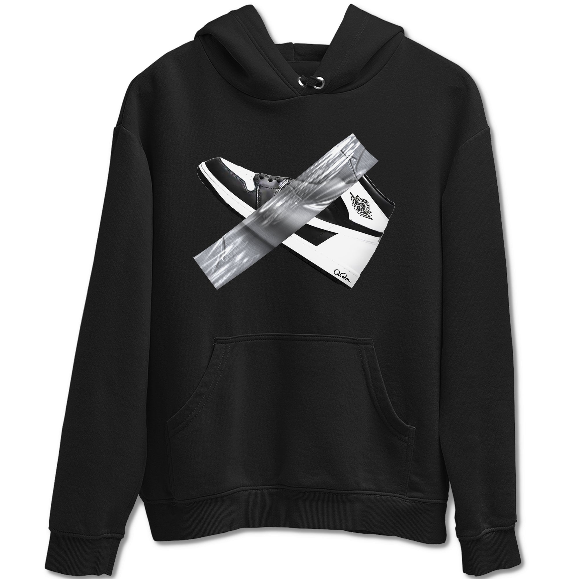 1s Black White shirt to match jordans Duct Tape sneaker tees Air Jordan 1 High OG Black White Drip Gear Zone unisex cotton Black 2 crew neck shirt