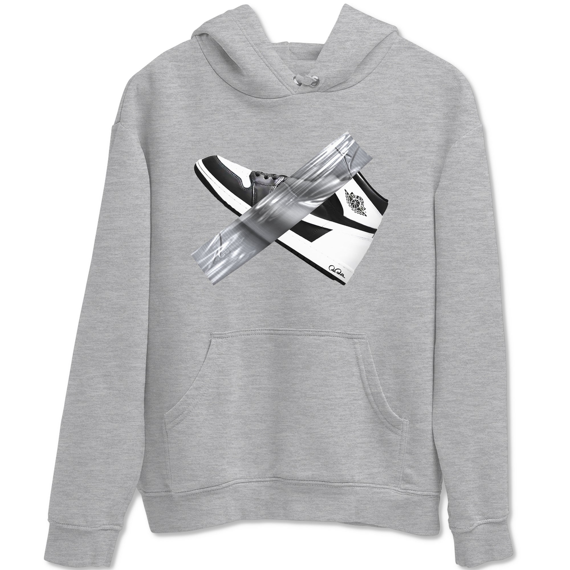 1s Black White shirt to match jordans Duct Tape sneaker tees Air Jordan 1 High OG Black White Drip Gear Zone unisex cotton Heather Grey 2 crew neck shirt