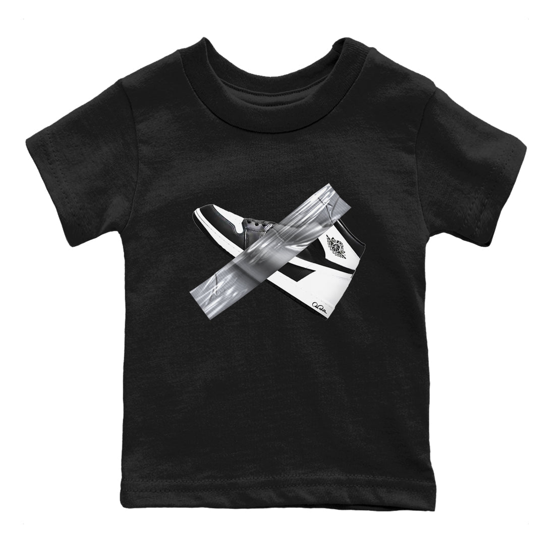 1s Black White shirt to match jordans Duct Tape sneaker tees Air Jordan 1 High OG Black White Drip Gear Zone baby toddler Black 2 cotton Shirt