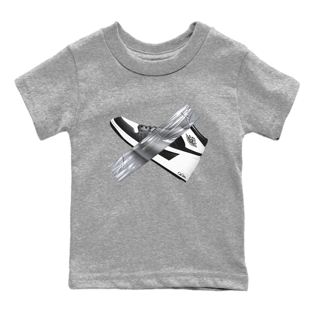 1s Black White shirt to match jordans Duct Tape sneaker tees Air Jordan 1 High OG Black White Drip Gear Zone baby toddler Heather Grey 2 cotton Shirt