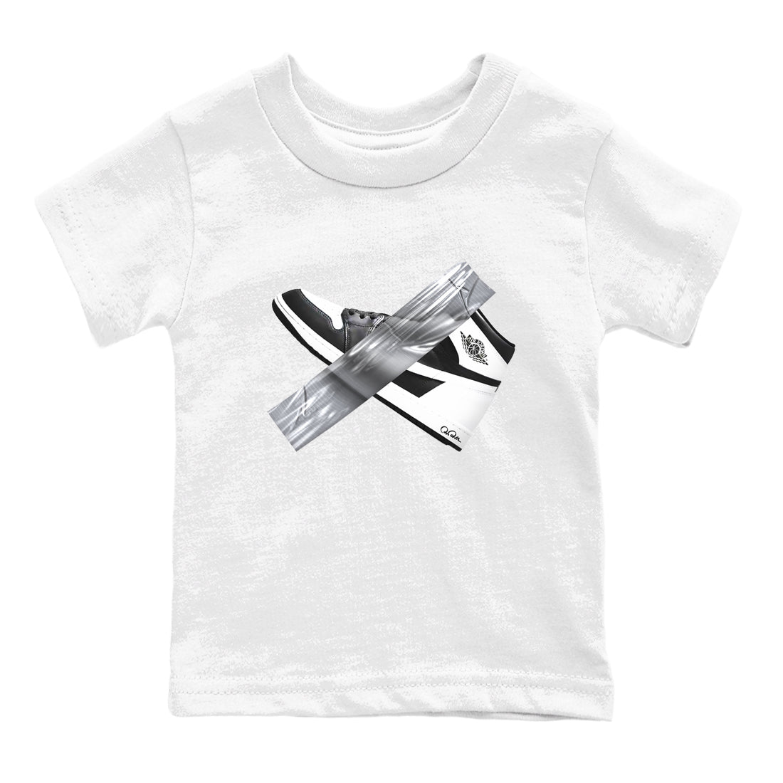 1s Black White shirt to match jordans Duct Tape sneaker tees Air Jordan 1 High OG Black White Drip Gear Zone baby toddler White 2 cotton Shirt