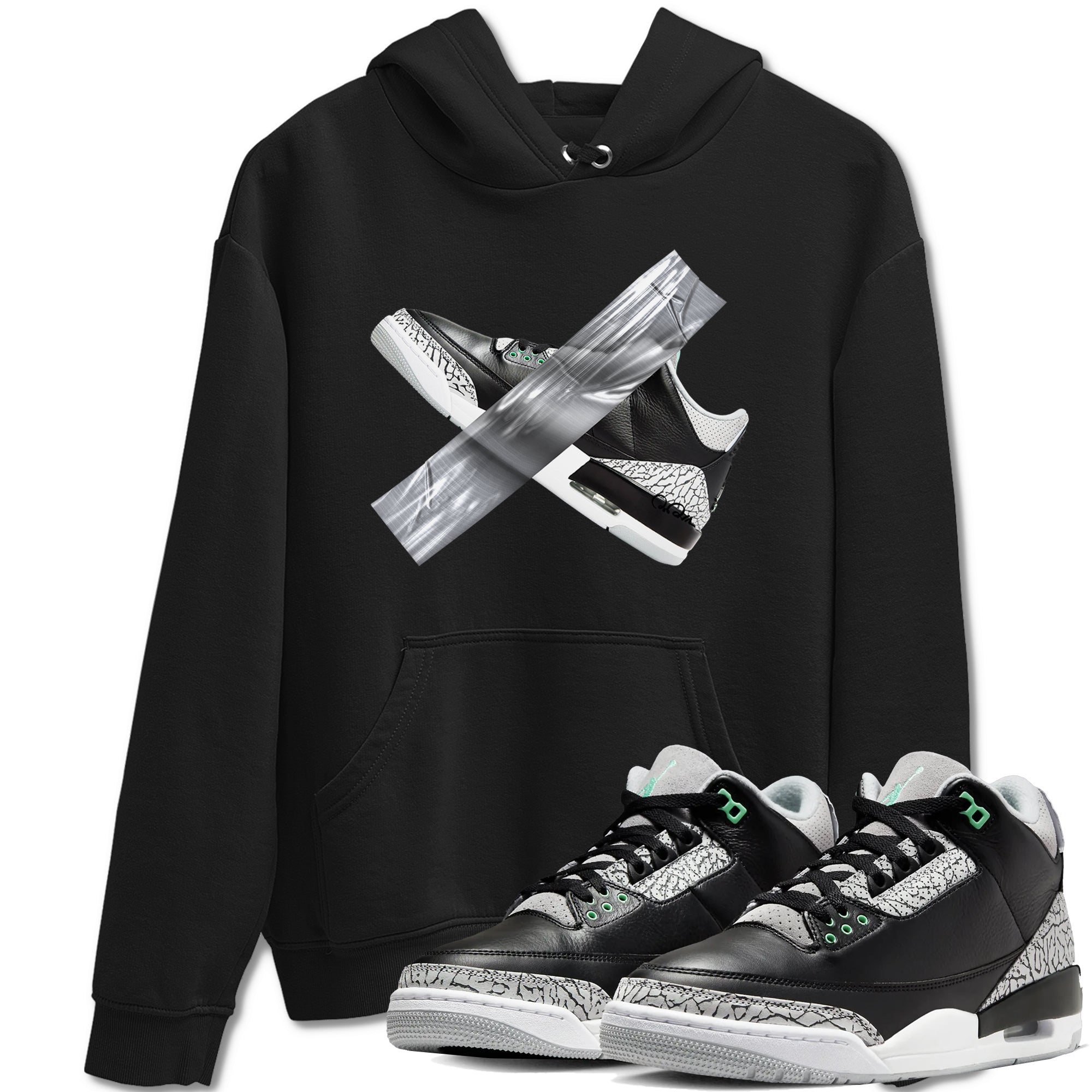 3s Green Glow shirt to match jordans Duct Tape sneaker tees Air Jordan 3 Green Glow Drip Gear Zone unisex cotton Black 1 crew neck shirt
